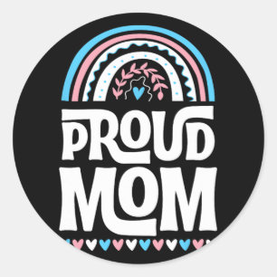 Mom Transgender Pride Flag Mothers Day Bohemian Classic Round Sticker