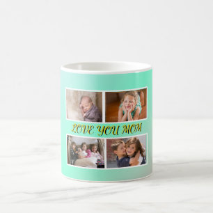 Mom Tribute 4-Photo Pastel Memory Coffee Mug
