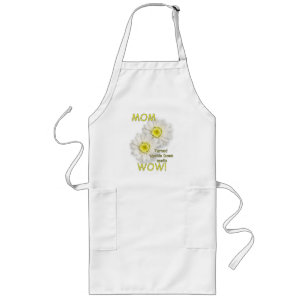 MOM Turned Upside Down Spells WOW! Long Apron