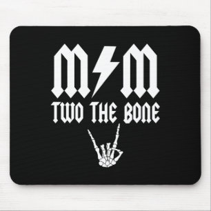 Mom Two The Bone Skeleton Hand Family Birthday Boy Mouse Pad