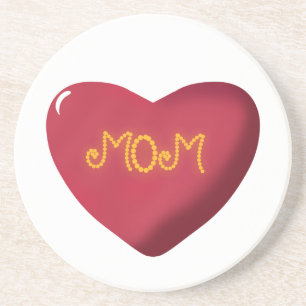 Mom Typography Design, Cute Mother Quote Text Art, Coaster