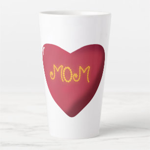 Mom Typography Design, Cute Mother Quote Text Art, Latte Mug
