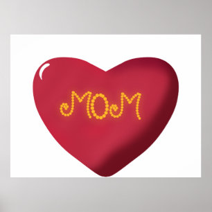 Mom Typography Design, Cute Mother Quote Text Art, Poster