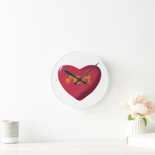 Mom Typography Design, Cute Mother Quote Text Art, Round Clock