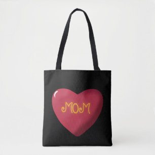 Mom Typography Design, Cute Mother Quote Text Art, Tote Bag