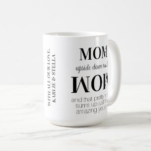 Mom Upside Down Wow Modern Mother's Day Coffee Mug