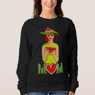 Mom Watermelon Sunglasses Summer Fruit On Happy Mo Sweatshirt