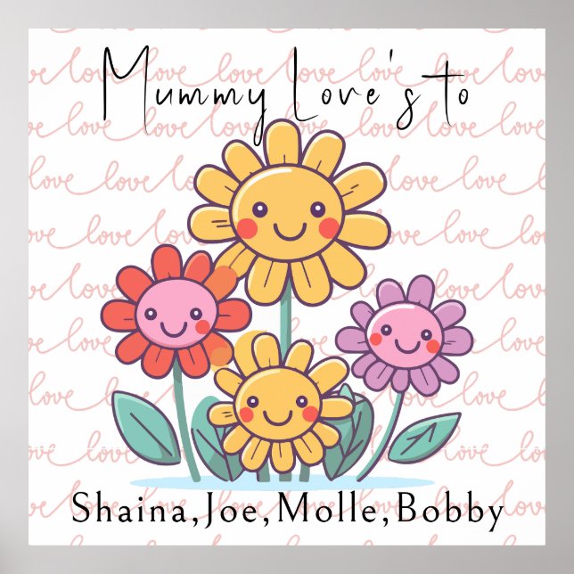 Mom We Love You Best Mother Gift Poster (Front)