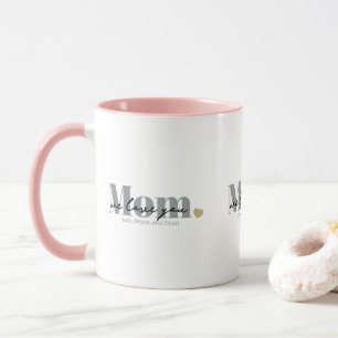 Mom We Love You Black Script Mug