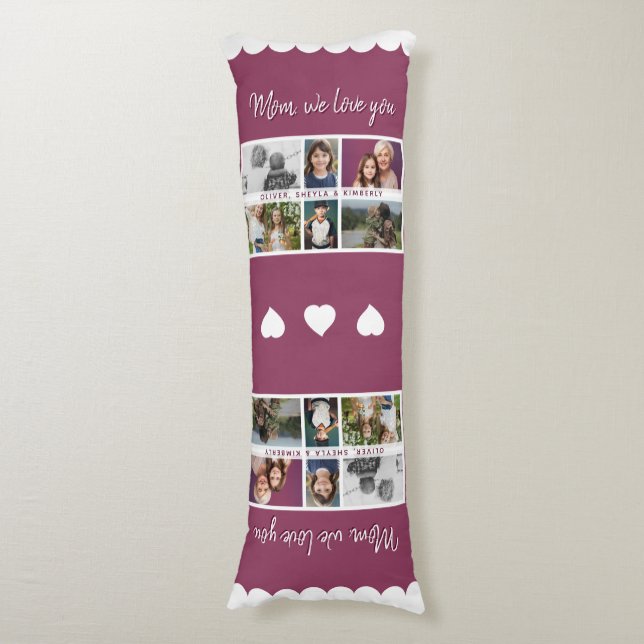 Mom we love you Children 6 Photo Collage Body Pillow (Front Vertical)