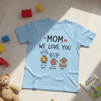 Mom We Love You Cute Kids Names Illustration