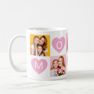 Mom We Love You Kids Names Photo Collage Heart Coffee Mug