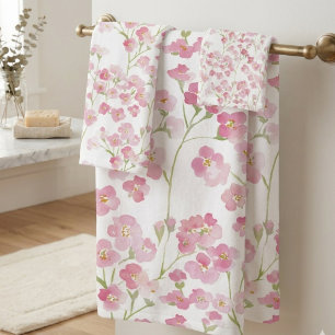Mom Wildflower Botanical Birthday Gift Bath Towel Set