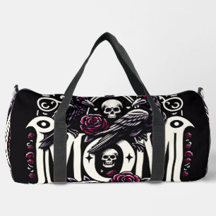Mom With 2 Ravens & Skull Duffle Bag