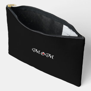 Mom with a Red Heart Accessory Pouch