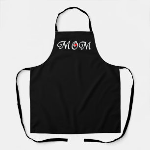 Mom with a Red Heart Apron