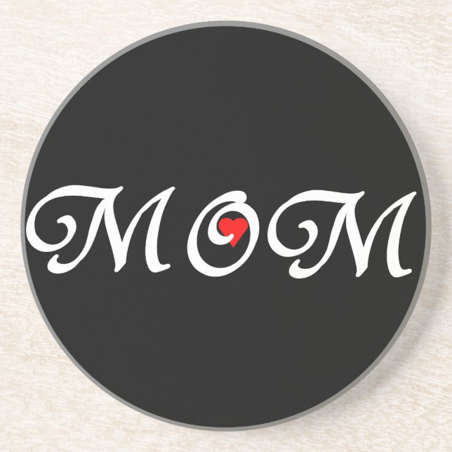 Mom with a red heart coaster (Front)