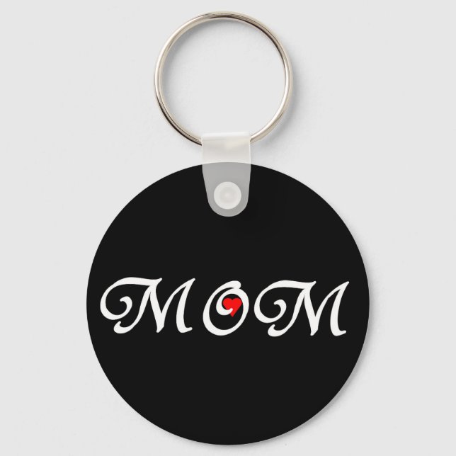 Mom with a red heart keychain (Front)