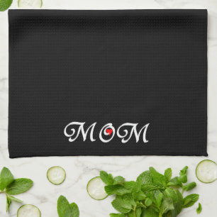 Mom with a Red Heart Kitchen Towel