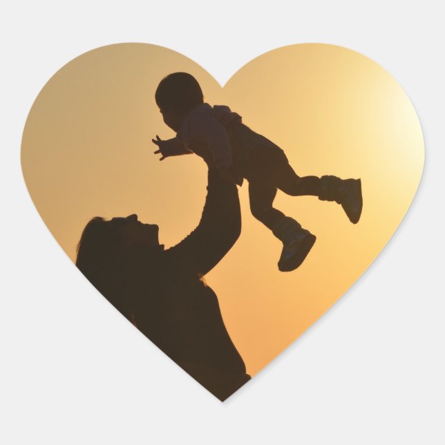 Mom With Baby Heart Stickers (Front)