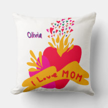 Mom with colorful hearts