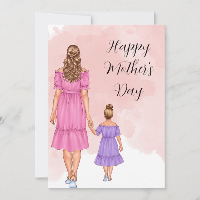 Mom with Daughter Mothers Day Card (Front)