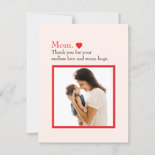  "Mom" with Heart & Custom Message -  Postcard