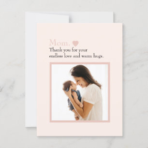 "Mom" with Heart & Custom Message - Postcard