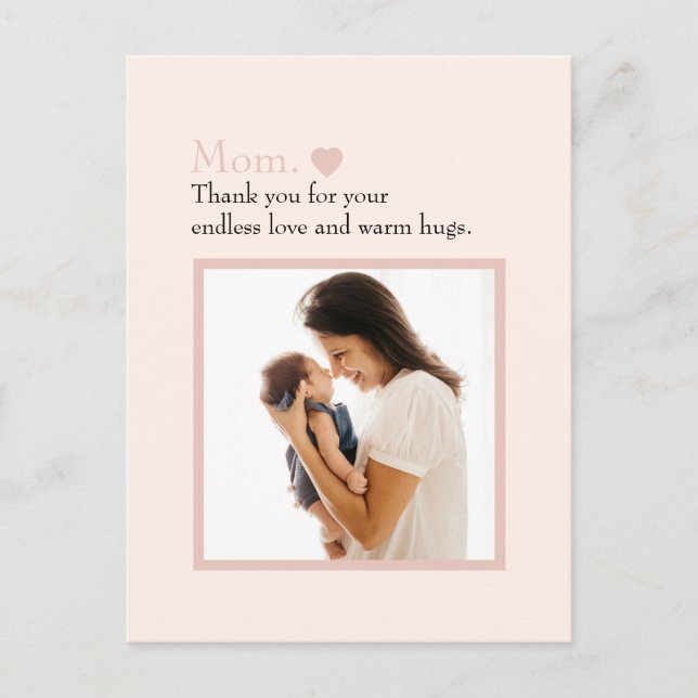  "Mom" with Heart & Custom Message -  Postcard (Front)