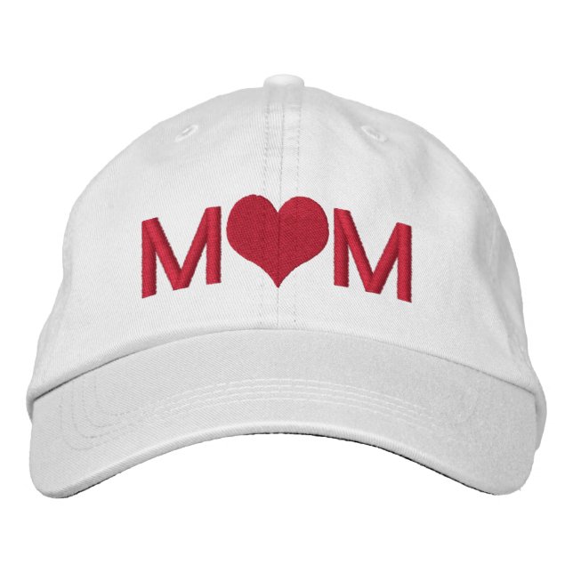 Mom With Heart Embroidered Hat (Front)