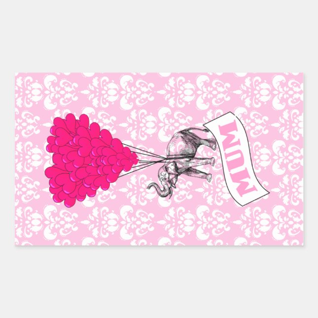 Mom with pink elephant sticker (Front)