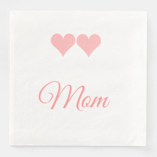 Mom with pink hearts mousepad napkin