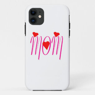 Mom with Red Hearts iPhone 11 Case
