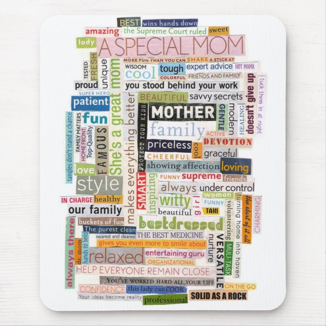 Mom Word Collage Mousepad (Front)