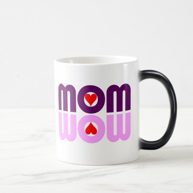 MOM WOW Hearts Reflection Coffee Mug (Right)