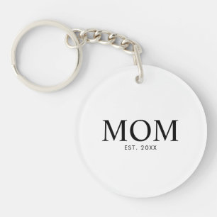Mom Year Established Keychain
