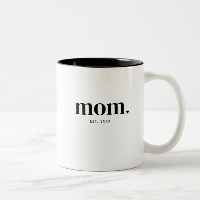 Mom Year Established Two-Tone Coffee Mug (Right)