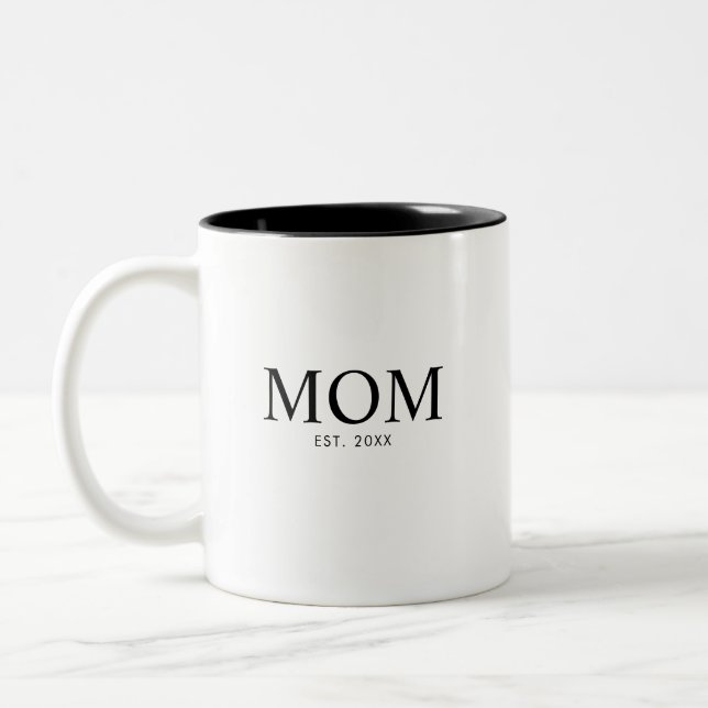 Mom Year Established Two-Tone Coffee Mug (Left)