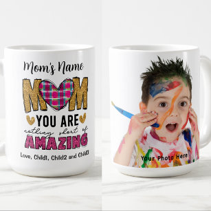 Mom You Are Amazing Sparkly Customizable Photo Coffee Mug
