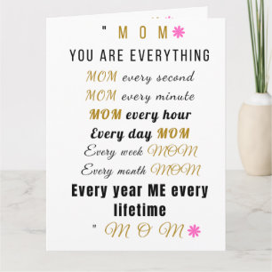 "MOM - You Are Everything Motivational Mother's Thank You Card