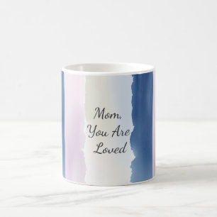 Mom You Are Loved Pastel Colour‑Block Coffee Mug