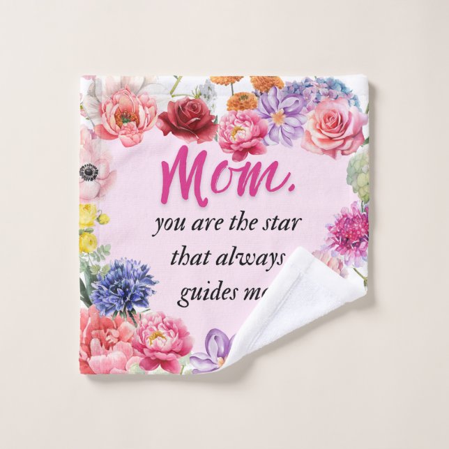 Mom, You Are My Guiding Star! – Heartfelt Mother’s Bath Towel Set (Wash Cloth)