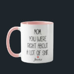 Mom You Were Right Mothers Day Personalised  Mug<br><div class="desc">Mom You Were Right Mothers Day Personalised</div>
