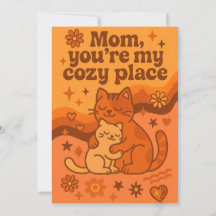 Mom, You're my cozy place retro design