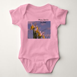Mom You're so Cute! Baby Clothes Iris Flowers Bodysuit