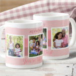 Mom You're the Best - 3 Photo Pink Brush Stroke Coffee Mug<br><div class="desc">Custom photo coffee mug for your momma. The template is set up for you to add 3 photos (square recommended) and you can also edit the sample text, if you wish. The sample text reads "momma", "you're the best". The striped design features painted brush strokes in 3 shades of pink....</div>