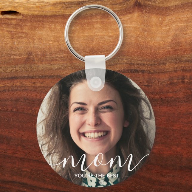Mom You're The Best | Modern Classic Photo  Keychain (Front)