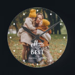 "Mom You're The Best" Personalized Photo Round Clock<br><div class="desc">Add your photo and message for Mom to this beautiful design for a perfect gift for Mother's Day, Christmas, Birthday, etc.</div>