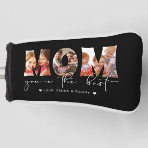 Mom You're the Best Quote Black Photo Collage Golf Head Cover