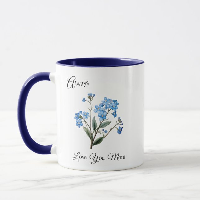 Mom, You're Unforgettable: Forget-Me-Not Mug (Left)
